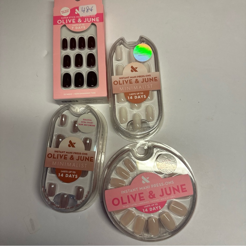 Olive & June Press On Nails Bundle 4 Packs Instant Mani NWT 14 Day Wear